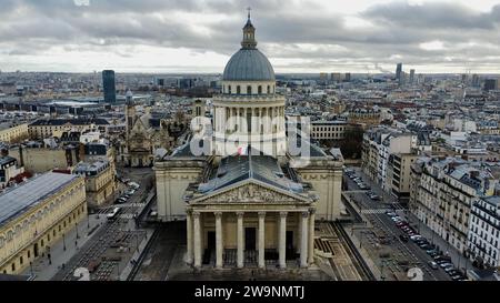 Drone photo Panthéon Paris France Europe Banque D'Images