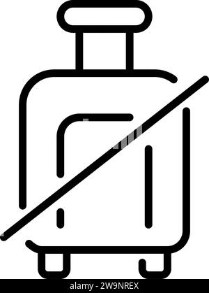 Aucun bagage enregistré. Symbole des conditions du billet d'avion. Icône Pixel Perfect Illustration de Vecteur