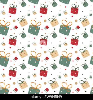 Modèle sans couture pour la nouvelle année pour l'impression Illustration de Vecteur