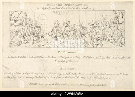 Key with List of Performers and public to : The Beggars Opera 1932 de William Hogarth Banque D'Images