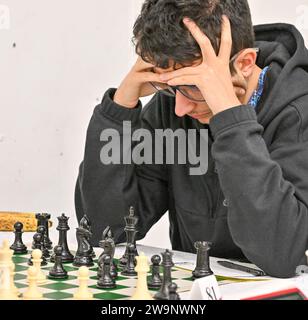 Hastings, Royaume-Uni. 29 décembre 2023. Honarvarmahalati, Hooman pendant le Congrès international d'échecs Caplin Hastings à Horntye Park, Hastings, East Sussex, Royaume-Uni. Crédit : LFP/Alamy Live News Banque D'Images