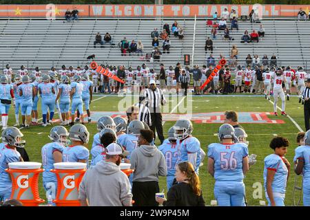 Match de football de l'école secondaire à Falls Church Virginia Banque D'Images