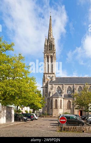 Quimper, France - juillet 24 2017 : Église Saint-Mathieu dans la ville de Quimper dans le Finistère, Bretagne. Banque D'Images