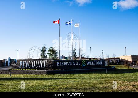 Bienvenue au panneau de la ville de Pincourt sur le boulevard Cardinal-léger à Québec, Canada Banque D'Images