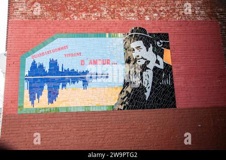 Portrait de Raymond Levesque dans le quartier Hochelaga à Montréal, Québec, Canada Banque D'Images