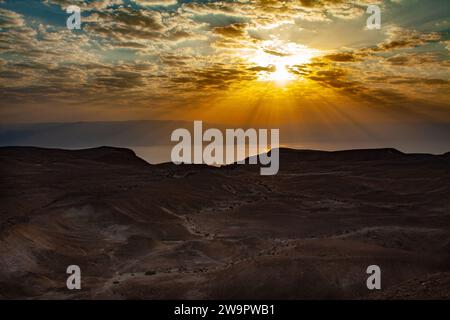 Sunlevers Judean Desert Banque D'Images