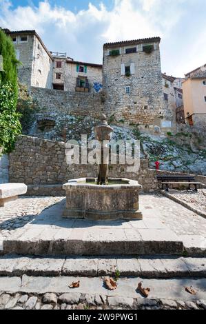 Peillon, village de montagne entre Monaco et Nice en Provence orientale, village historique, Alpes Maritimes, sud de la France, France Banque D'Images