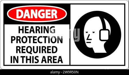 Danger protection auditive requise dans cette zone Illustration de Vecteur