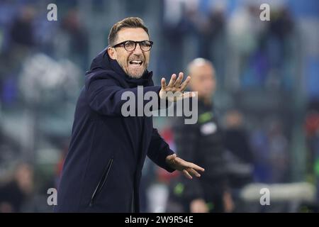 Rome, Italie. 29 décembre 2023. Eusebio di Francesco entraîneur-chef de Frosinone lors du championnat italien de Serie A match de football entre SS Lazio et Frosinone Calcio le 29 décembre 2023 au Stadio Olimpico à Rome, Italie - photo Federico Proietti/DPPI crédit : DPPI Media/Alamy Live News Banque D'Images