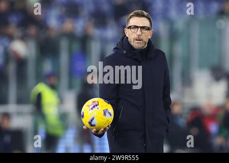 Rome, Italie. 29 décembre 2023. Eusebio di Francesco entraîneur-chef de Frosinone lors du championnat italien de Serie A match de football entre SS Lazio et Frosinone Calcio le 29 décembre 2023 au Stadio Olimpico à Rome, Italie - photo Federico Proietti/DPPI crédit : DPPI Media/Alamy Live News Banque D'Images