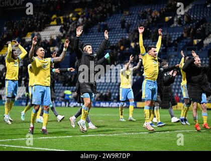 Preston, Royaume-Uni. 29 décembre 2023. Sheffield Wednesday célèbre le résultat à temps plein, lors du Sky Bet Championship Match Preston North End vs Sheffield Wednesday à Deepdale, Preston, Royaume-Uni, le 29 décembre 2023 (photo de Cody Froggatt/News Images) à Preston, Royaume-Uni le 12/29/2023. (Photo de Cody Froggatt/News Images/Sipa USA) crédit : SIPA USA/Alamy Live News Banque D'Images