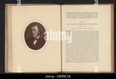 Sir James Fitzjames Stephen, Lock & Whitfield, c. 1877 - dans ou avant 1882 papier d'impression photomécanique personnes historiques (portraits et scènes de la vie) (+ portrait de buste (complet)). magistrat, juges Banque D'Images