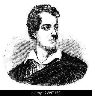 George Gordon Byron (1788-1824), poète anglais, , (livre d'images, 1881), George Gordon Byron (1788-1824), englischer Dichter, George Gordon Byron (1788-1824), poète anglais Banque D'Images