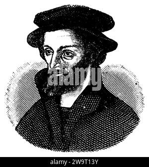 Philipp Melanchthon (1497-1560), philologue classique allemand, , (livre d'images, 1881), Philipp Melanchthon (1497-1560), deutscher Altphilologe, Philipp Melanchthon (1497-1560), philologue allemand spécialiste des langues anciennes Banque D'Images