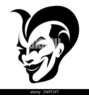 Icône vectorielle noire Joker sur fond blanc Illustration de Vecteur