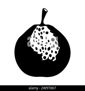 Icône vectorielle noire goyave sur fond blanc Illustration de Vecteur