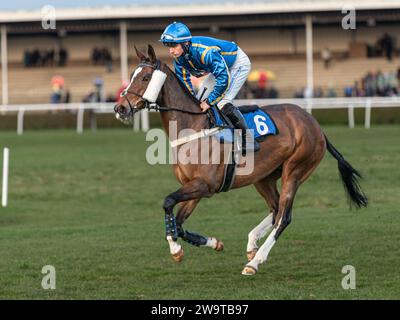 Ben Jones chevauchant So Socksy au départ à Wincanton, le 21 mars 2022 Banque D'Images