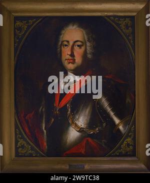 Johann Georg Fockhetzer. Peintre bavarois, actif à Crémone entre 1758 et 1773. Portrait d'un chevalier portant une armure de la famille Cauzzi. Huile sur toile. Museo Civico Ala Ponzone. Cremona. Lombardie. Italie. Banque D'Images