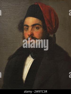 Luciano Mariani (1801-1859) Basse opératique italienne. Portrait de Giovanni Carnovali, dit il Piccio (1804-1873). Huile sur toile. Museo Civico Ala Ponzone. Cremona. Lombardie. Italie. Banque D'Images