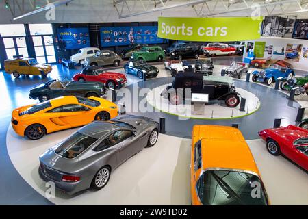Royaume-Uni, Warwickshire, Gaydon, British Motor Museum, exposition de voitures de sport Banque D'Images