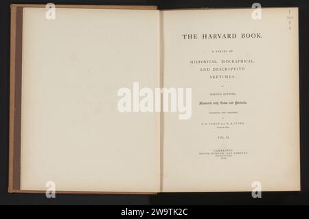 Le livre de Harvard : une série de croquis historiques, biographiques et descriptifs, article de livre de 1875. lin (matériel). cuir. impression sur carton / collotype Banque D'Images