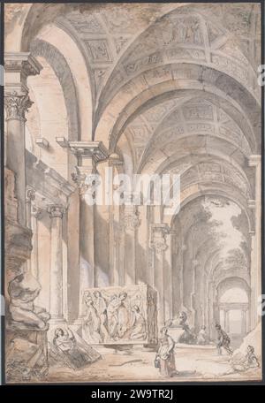 capriccio architectural avec figures et antiquités 2018 par Giovanni Paolo Panini Banque D'Images