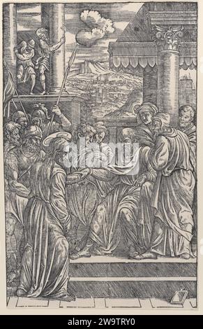 Christ avant Pilate, tiré d'une série de seize estampes de la passion du Christ 1963 de Girolamo grandi Banque D'Images