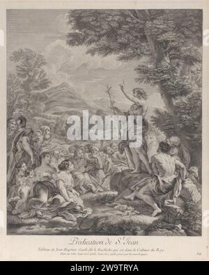 Saint Jean Baptiste prêchant à une foule 1960 par Giovanni Battista Gaulli (il Baciccio) Banque D'Images