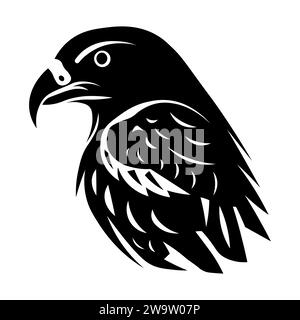 Icône vectorielle noire Falcon sur fond blanc Illustration de Vecteur