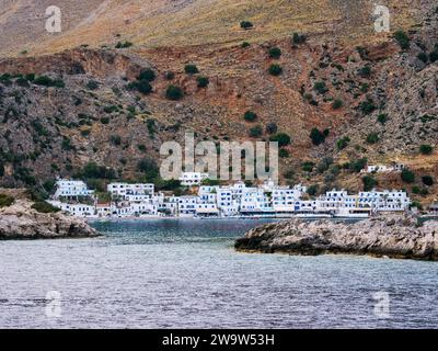 Village de Loutro, région de la Canée, Crète, Grèce Banque D'Images