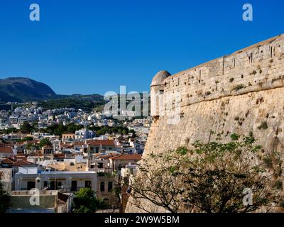 Château vénitien de Fortezza, ville de Rethymnon, région de Rethymnon, Crète, Grèce Banque D'Images