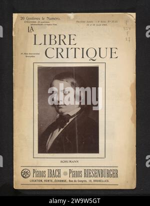 Production photographique d'un portrait de Robert Schumann, Anonyme, c. 1891 - en 1901 ou avant impression photomécanique portrait collotype du compositeur Banque D'Images
