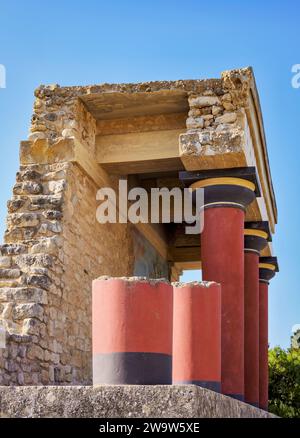 Palais de Minos, Knossos, région d'Héraklion, Crète, Grèce Banque D'Images