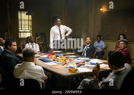 Rustin (2023) réalisé par George C. Wolfe et mettant en vedette Colman Domingo dans le rôle de Bayard Rustin un leader des droits civiques qui fait face au racisme et à l'homophobie alors qu'il aide à changer le cours de l'histoire des droits civiques en orchestrant la marche du 1963 au 20 mars sur Washington. Photographie publicitaire ***USAGE ÉDITORIAL SEULEMENT***. Crédit : BFA / David Lee / Netflix Banque D'Images