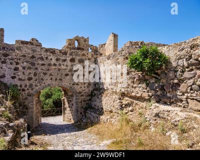 Château d'Antimachia près de Kardamaina, île de Kos, Dodécanèse, Grèce Banque D'Images