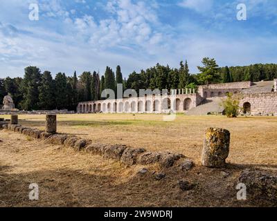 Ruines de l'ancienne Asclépieion, île de Kos, Dodécanèse, Grèce Banque D'Images