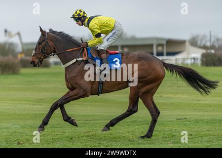 Bold Conduct, monté par Brendan Powell et entraîné par Colin Tizzard, en course à Wincanton, le 10 mars 2022 Banque D'Images