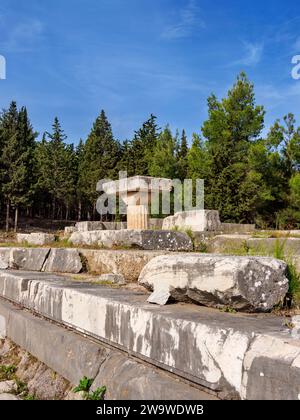 Ruines de l'ancienne Asclépieion, île de Kos, Dodécanèse, Grèce Banque D'Images