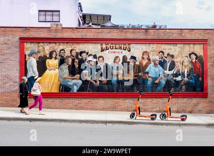 Scène de rue de Nashville - 14 Country Artists mural Banque D'Images