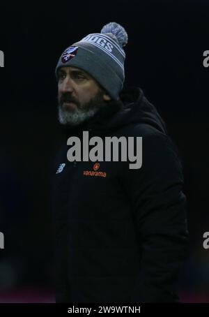 Jonathan Greening, directeur sportif de Scarborough, lors du match nord de la Ligue nationale de Vanarama entre Darlington et Scarborough Athletic à Blackwell Meadows, Darlington, le samedi 30 décembre 2023. (Photo : Michael Driver | MI News) crédit : MI News & Sport / Alamy Live News Banque D'Images