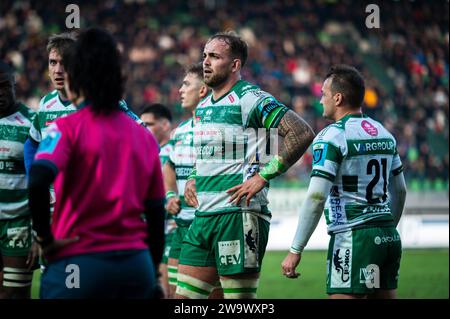 Trévise, Trévise, Italie. 30 décembre 2023. Lorenzo Cannone de Benetton Treviso vu lors du match de rugby à XV 2023/24 entre Benetton Treviso et Zebre Parma au stade Monigo de Trévise, en Italie. (Image de crédit : © Alberto Gardin/ZUMA Press Wire) USAGE ÉDITORIAL SEULEMENT! Non destiné à UN USAGE commercial ! Banque D'Images