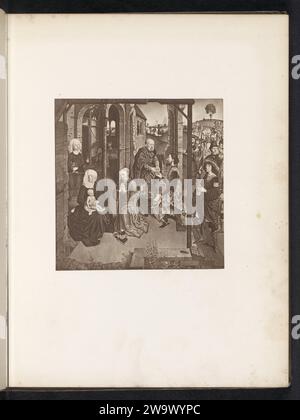 Production photographique d'un tirage d'une peinture, représentant le culte des sages, Anonyme, après les combats de Diérique (II), c. 1859 - en ou avant 1869 photographie support photographique impression albumen adoration des rois : les Sages présentent leurs dons au Christ-enfant (or, encens et myrrhe) Banque D'Images