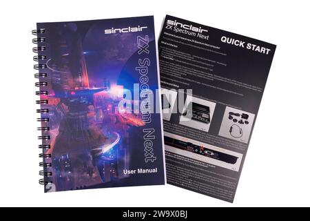 Sinclair Spectrum Suivant manuels et guide de démarrage rapide Banque D'Images
