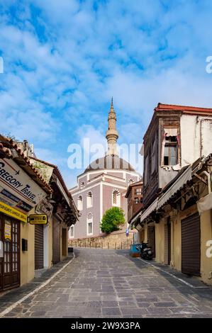 Mosquée Suleymaniye, vieille ville médiévale, ville de Rhodes, île de Rhodes, Dodécanèse, Grèce Banque D'Images