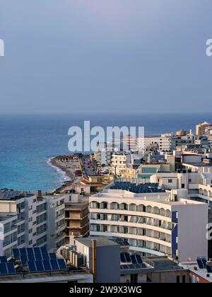 Paysage urbain de St Stephen's Hill ou Monte Smith, Rhodes City, Rhodes Island, Dodécanèse, Grèce Banque D'Images