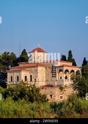 Église de la Transfiguration du Christ Sauveur au château Lykourgos Logothetis, Pythagoreio, île de Samos, Égée du Nord, Grèce Banque D'Images