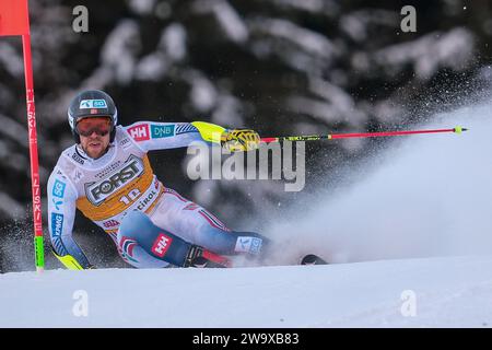 Aleksander Aamodt Kilde (NOR) participe à la coupe du monde de ski alpin Audi FIS, course de slalom géant MenÕs sur la pente Gran Risa, Alta Badia le 17 décembre Banque D'Images