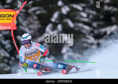 Alexander Steen Olsen (NOR) participe à la coupe du monde de ski alpin Audi FIS, course de slalom géant MenÕs sur la pente Gran Risa, Alta Badia le 17 décembre, Banque D'Images