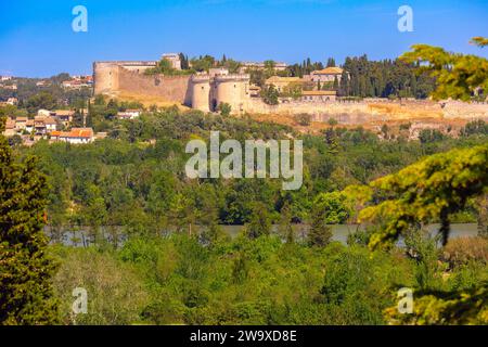 Forteresse médiévale fort Saint-André sur le Mont Andaon, Villeneuve, sud de la France Banque D'Images