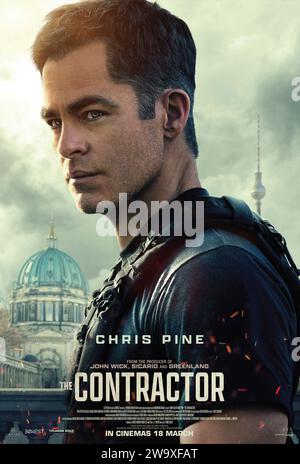 The Contractor (2022) réalisé par Tarik Saleh et mettant en vedette Chris Pine, Gillian Jacobs et Sander Thomas. Un sergent des Forces spéciales américaines déchargé, James Harper, risque tout pour sa famille lorsqu'il rejoint une organisation contractuelle privée. Affiche US une feuille ***USAGE ÉDITORIAL SEULEMENT***. Crédit : BFA / STX Entertainment Banque D'Images
